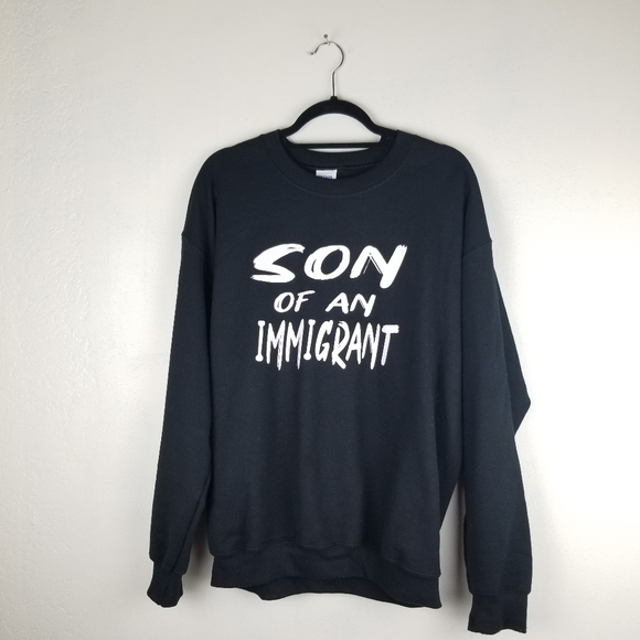 Son of an Immigrant Black Crewneck Sweater Large - Picture 1 of 7